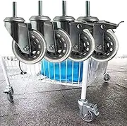 M8/M10/M12 Threaded Shaft Swivel Caster, 75mm Heavy Duty Furniture Castors, Rubber Swivel Castor with Brakes, for Trolleys, Industrial Use and Furniture Moving (Size: M10*30mm, Color