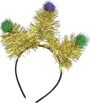 [Oxtxuzdm] Shimmering Carnivals Party Accessories Pompoms Headband for Mardi Gras Festival Theme Party Props Hairband Holiday Props