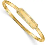 [JewelryWeb] 14ct Yellow Gold Solid Slip on Polished 2.5mm-Slip on 14 Centimeters Teen Cuff Stackable Bangle Bracelet