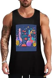 [NQHJT] Men Tank Tops Abstract Science Chemistry Sleeveless T Shirts for Men's Fitness Quick Dry Gym Tank Top for Men
