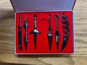 Halloween 6 Pcs Set Naruto Mini Metal Model Kakashi Kunai Shrunken