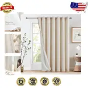 Elegant 100x84 Inch Linen Beige Grommet Top Curtain for Light Filtering Privacy