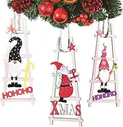 Wooden Christmas Tree Decorations | Christmas Branch Ladder Photo Display - Staircase Pendant Wooden Ornaments for Christmas Tree Decorations