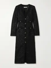 [Alessandra Rich] Alessandra Rich - Sequined Tweed Midi Dress - Black - IT36 IT 36 Black