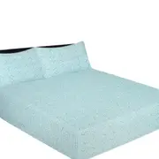 Queen Cotton Flannel Fitted Sheet Set Florencia Blue White Warm 150GSM