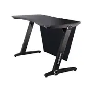 OVERDRIVE Gaming Desk PC Table Setup Computer Black Carbon Fiber Look