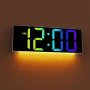 JALL 12'' Large Digital Wall Mount Clock with Remote Control, Big LED Screen Dis