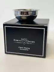 EDWIN JAGGER Polished Stainless Steel Shaving Soap Bowl NEW
