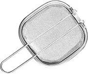 PAMINGONO Space-Saving Design: Stainless Steel Oil Filter Spoon Folding Fryer Basket for Restaurant Use Fries Basket