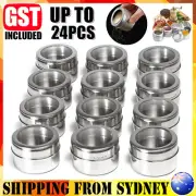 UP24X Kitchen Magnetic Spice Jars Pot Holders Storages Rack Herb Stainless Steel