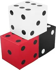 FUTUREORYY 3pcs Jumbo Dice Favor Boxes for Vegas Party Decorations Birthday Celebrations Graduation Night Table Centerpieces Easy Assembly Tabletop Dice Decor