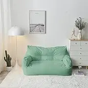 UYSOFRCV Lazy Lounger High Back Bean Bag Chair Double Lazy Sofas Cover (No Filler) for Kids Adults Extra Large for Living Room, Bedroom, Playroom,Green