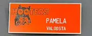 RARE PAMELA HOOTERS Girl Uniform Collectible Pin Badge Valdosta NAME TAG