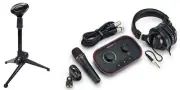 Focusrite Vocaster One Studio USB-C Podcasting Interface+Mic+Stand+Headphones