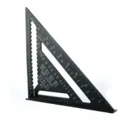 Woodworking Square Layout Gauge - Angle Ruler Measuring Tool - 7 Inch Black Metr