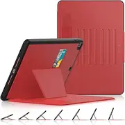 SEYMAC stock Case for iPad 9th/8th/7th Generation 10.2'', Magnetic Auto Sleep&Wake Shockproof Case with Multi-Angles Stand, Pen Holder, Card Slot for iPad 10.2 Inch 2021/2020/2019 (Red)