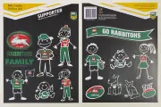 SOUTH SYDNEY RABBITOHS NRL TEAM MY STICK FIGURE FAMILY STICKER SET 14 STICKERS