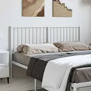 Metal Headboard White 152 cm Queen Size, Steel Bed Frame Headboard, Adjustable Cabecera, Mounted Headboards, King, Cama de 184 cm