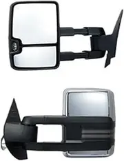 1Pair Towing Mirror Power Heated Temp Sensor With Signal Light Tow Mirrors Compatible For Chevrolet Silverado 2003-2014/GMC/Cadillac(2007-2014)