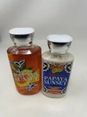 3 Bath & Body Works AGAVE PAPAYA SUNSET Shower Gel Body Wash & Body Lotion Set
