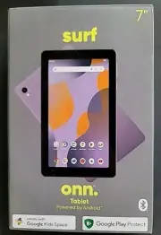 Onn Surf 7" LCD Touchscreen Android Tablet 32GB 2.2GHz 2024 Model Lavender