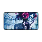 Day of the Dead Inspired Desk Mat - Colorful Sugar Skull Design
