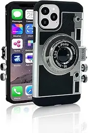 New Emily in Paris Phone Case, Vintage Camera Phone Case for iPhone 11/12 Pro Max,3D Vintage Camera Design Phone case That Looks Like a Camera,with Long Anti-Lost Lanyard (For iphone 12)