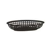 Plastic Oval Bread Baskets Small 24 x 15cm Set of 12 Black