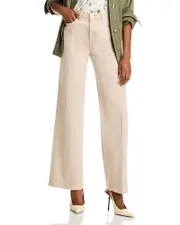 L'Agence Scottie High Rise Wide Leg Jeans in Biscuit