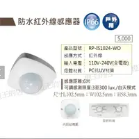 在飛比找Yahoo奇摩購物中心優惠-【燈王的店】舞光 LED 紅外線感應器 RP-IS1024-