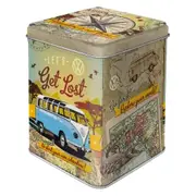 Nostalgic Art 7.5x9.5cm Tea Storage Metal Tin VW Bulli Let's Get Lost Container