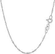 [Jewelry Affairs] 10k White Gold Singapore Chain Necklace, 1.5mm, 16"