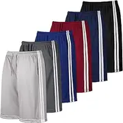 [Resinta] 6 Pack Boys Mesh Shorts Boys Youth Athletic Mesh Basketball Shorts with Pockets Summer Quick Dry Activewear