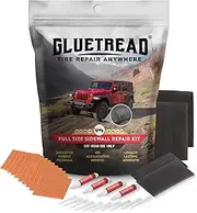 GlueTread 4x4 Sidewall Tire Repair Kit Full-Size | Sidewall Tire Patch Kit Puncture Repair Kit for Off-Road Vehicles | Improved Rubber Formula No Accelerator Needed 10 Minutes Curing Time