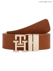 Tommy Hilfiger Brown Logo Reversible Leather Belt (F54786) | $161