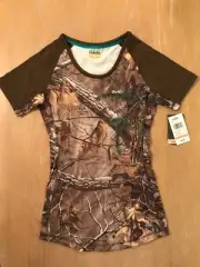 New! Cabela's Outfither Ladies Top Short Sleeve Pullover Realtree Xtra Size S