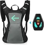 Turn Signal Backpack IPX5 Reflective Backpack with Direction Indicator USB Rechargeable Safe Light Bag Wirel Remote Control ycle Bag for Cycling Running Walking Jogging Grey One Size