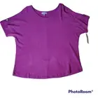 Lavish Womens L Super Soft Round Neck Top Blouse Mauve Pink Short Sleeve NEW