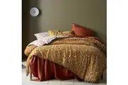 180TC Cotton Digital Printed Quilt Cover Set (Lisa Ochre) - King