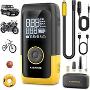 Tyre Inflator Portable Air Compressor, Ultra Fast Dual-Cylinder Air Pump for [Pickup & Large Car Tyres] with Fine-Tune Mode, Pressure Gauge, 12000mAh&45W Fast Charge fits MPV, SUV, Cars, Motor