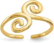 [JewelryWeb] 14ct Yellow Gold Solid Polished Swirl toe ring