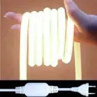 COB LED Strip 220V Switch/Dimmable Power EU Plug 288Leds/M 3000K 6000K RA90 Outd