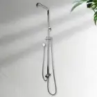 ACA Chrome Round Shower Gooseneck Wall Arm Sliding Rail For Shower Head Handheld