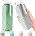 Collapsible Travel Water Bottles, Food Grade BPA Free Silicone Foldable Water Bo