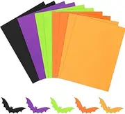 Whaline 150 Sheets 8.5 x 11 Inch Assorted Halloween Colored Card Stock Paper Black Purple Green Orange Yellow Scrapbook Paper for DIY Crafts Card Making Hocus Pocus Party Gift Supplies, 65lb