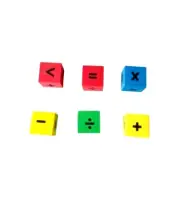 6 x Foam Dice Operation Signs 22mm Hands On Maths Teaching Resources