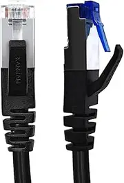 Cat6 Crossover Ethernet Cable Shielded 10FT T-568A to T-568B RJ45 Male to Male FTP Network LAN Patch Cord, Black