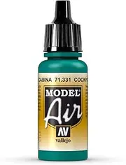 Acrylicos Vallejo S.L. Tabletop Supplies Model Air Cockpit Emerald Green Faded 17ml Acrylic Paint Modelling Kit