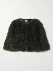 [Yves Salomon] Yves Salomon - Cropped Feather Jacket - Army green - FR 34 FR 34 Green