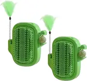 Cat Corner Scratcher | Cactus Grooming Comb Set of 2 | Cat Corner Scratcher with Feather Toy & Catnip Ball for Stress Relief Behavioral Enrichment Sensory Mental Stimulation